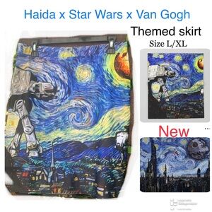 RARE ⭐️ ✏️ SKIRT, sz L/XL KNIT & elastic wide waist